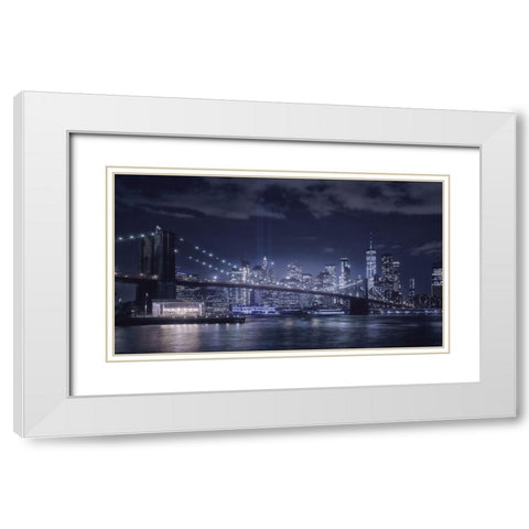 Dark City White Modern Wood Framed Art Print with Double Matting by Luismasu