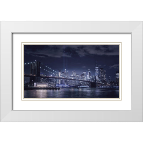 Dark City White Modern Wood Framed Art Print with Double Matting by Luismasu