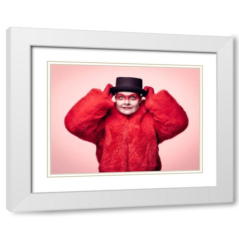 Hang On To Your Hat White Modern Wood Framed Art Print with Double Matting by Damsten, Petri