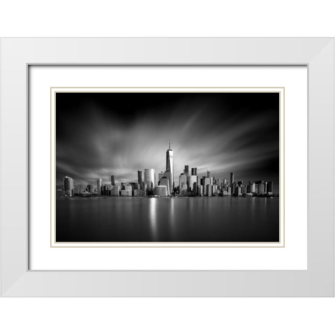 Beacon Scrapers White Modern Wood Framed Art Print with Double Matting by Bolton, Robert
