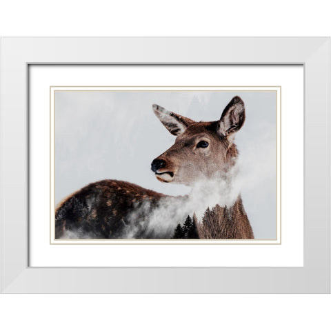 Breathe White Modern Wood Framed Art Print with Double Matting by Beata, Angyalosi