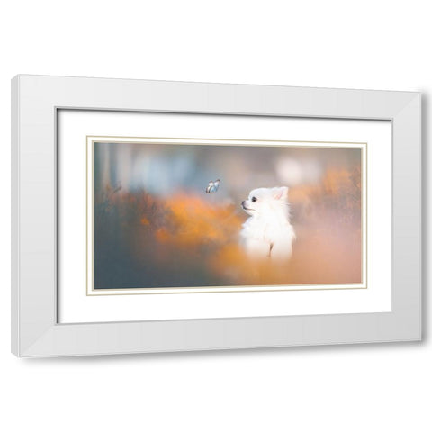 Tiny Love White Modern Wood Framed Art Print with Double Matting by Lienjp