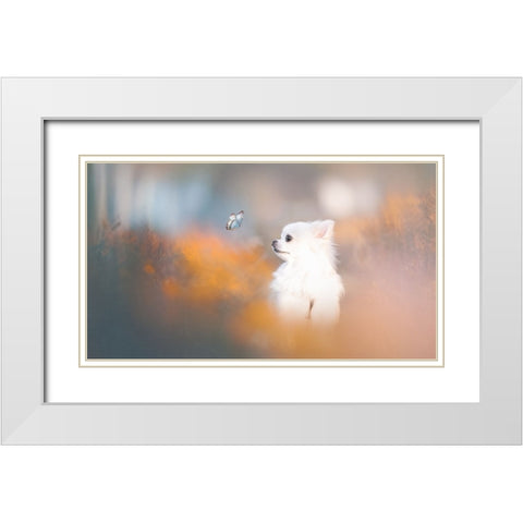 Tiny Love White Modern Wood Framed Art Print with Double Matting by Lienjp