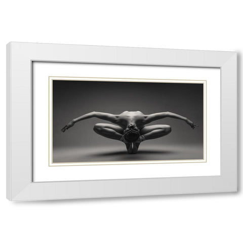 Deep Bow 6156 White Modern Wood Framed Art Print with Double Matting by Valevicius, Aurimas