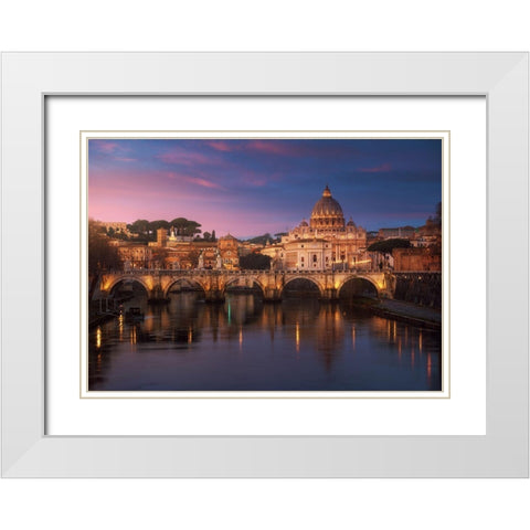 Roma 1. White Modern Wood Framed Art Print with Double Matting by Pablo De, Juan
