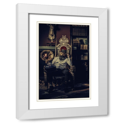 Full Of Broken Thoughts .... White Modern Wood Framed Art Print with Double Matting by gNo