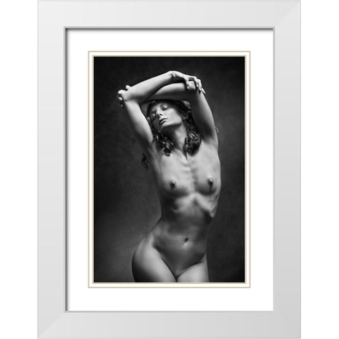 Bliss White Modern Wood Framed Art Print with Double Matting by Fedotov, Vadim