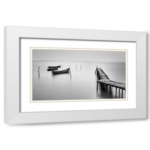 Old Fishermens Harbor White Modern Wood Framed Art Print with Double Matting by Rusu, Anghel