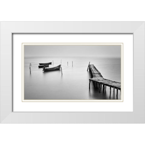 Old Fishermens Harbor White Modern Wood Framed Art Print with Double Matting by Rusu, Anghel