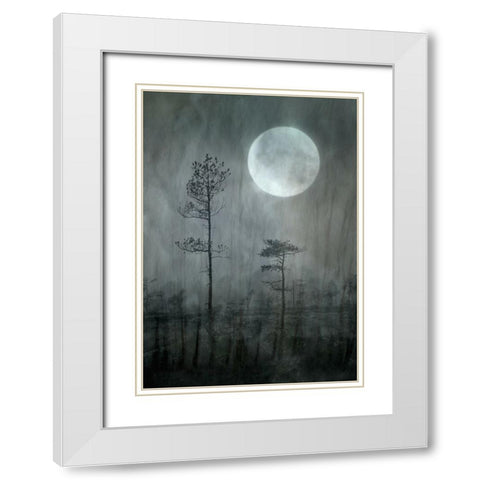 Under The Moon White Modern Wood Framed Art Print with Double Matting by Sillen, Christina