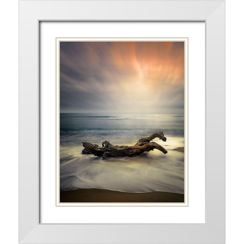 Morning Light White Modern Wood Framed Art Print with Double Matting by Markova, Albena