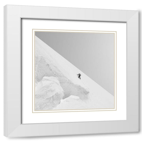 Effort White Modern Wood Framed Art Print with Double Matting by Nodeh, Mostafa