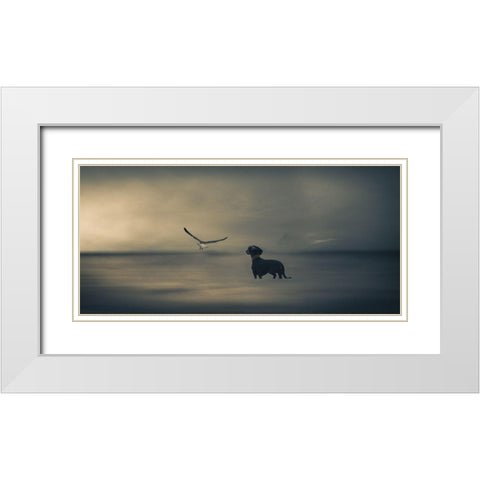 Dreamer....Just A Little Dreamer..... White Modern Wood Framed Art Print with Double Matting by Willers, Heike