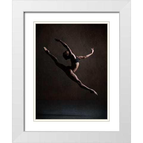 Elegance In The Dark White Modern Wood Framed Art Print with Double Matting by Stalmans, Luc