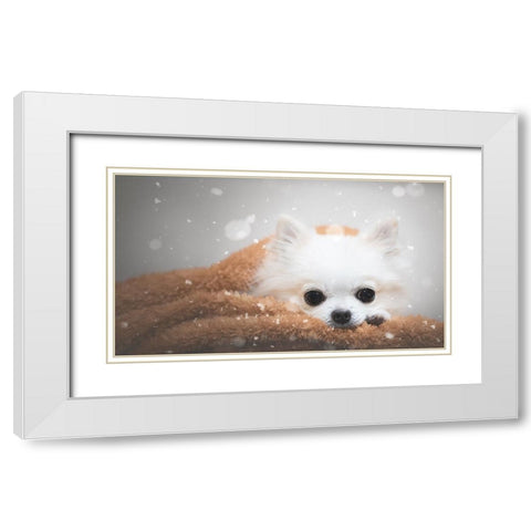 One Day In Winter White Modern Wood Framed Art Print with Double Matting by Lienjp