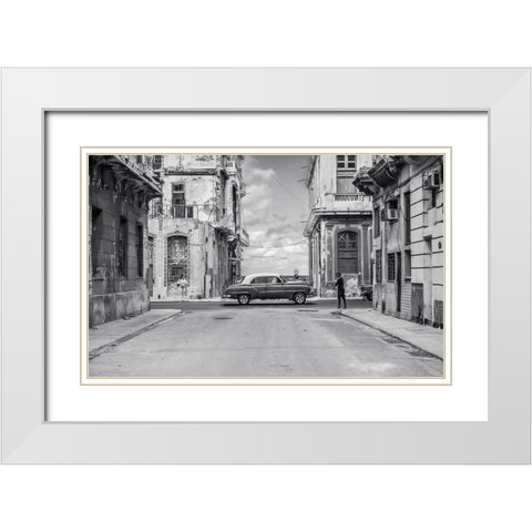 Streets Of Lavana White Modern Wood Framed Art Print with Double Matting by Tagliarino, Marco