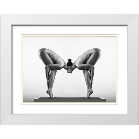 Siam White Modern Wood Framed Art Print with Double Matting by Valevicius, Aurimas