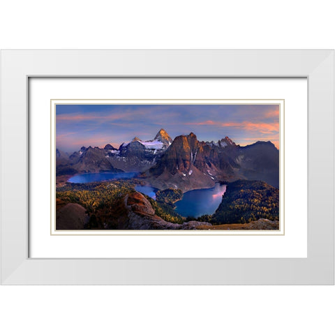 Mount Assiniboine White Modern Wood Framed Art Print with Double Matting by Zhu, Hua