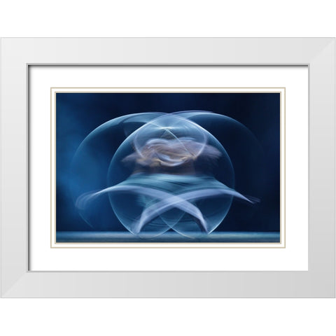 Spirit Of Dance White Modern Wood Framed Art Print with Double Matting by Borges, Nuno