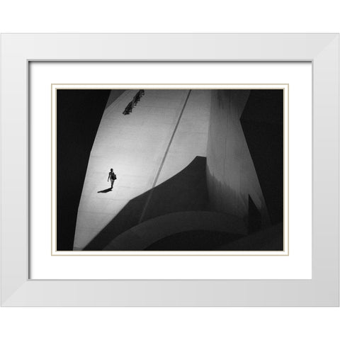 Out From Dark White Modern Wood Framed Art Print with Double Matting by Guo, Leah