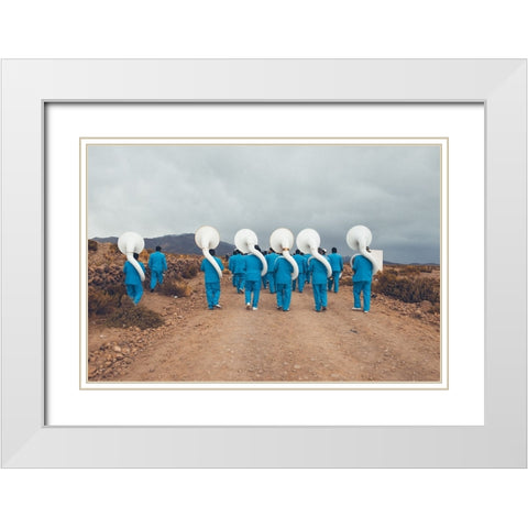 Music Anywhere White Modern Wood Framed Art Print with Double Matting by Anton, Rostovskiy