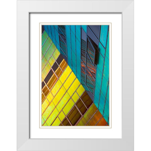 Colorful Separation White Modern Wood Framed Art Print with Double Matting by Van Son, Greetje