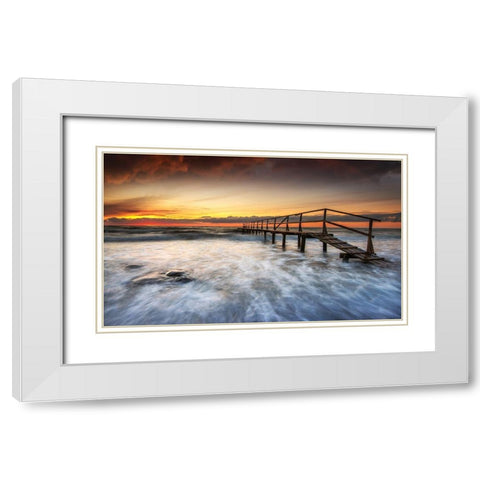 Pier White Modern Wood Framed Art Print with Double Matting by Keller