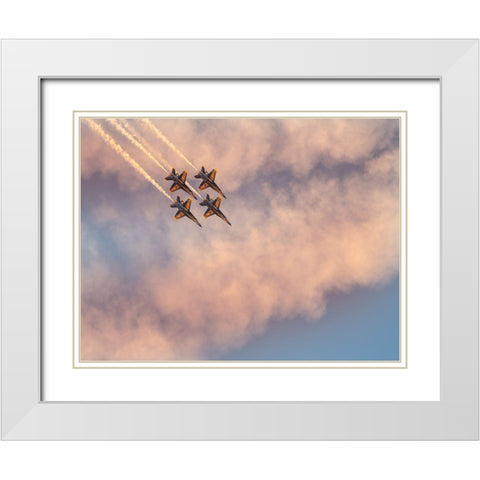 Us Navy White Modern Wood Framed Art Print with Double Matting by Tseng, Judy