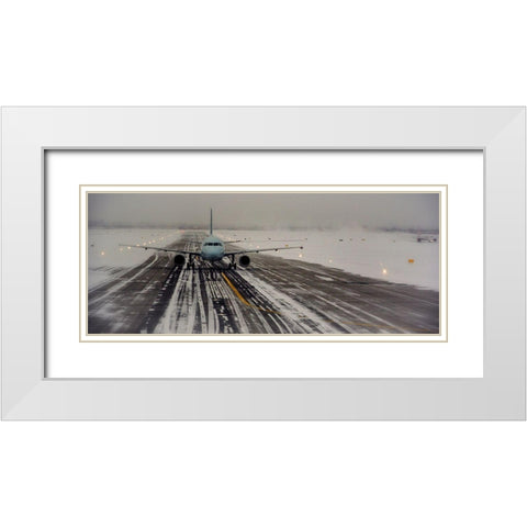 Ready To Take Off White Modern Wood Framed Art Print with Double Matting by Susta, Miro