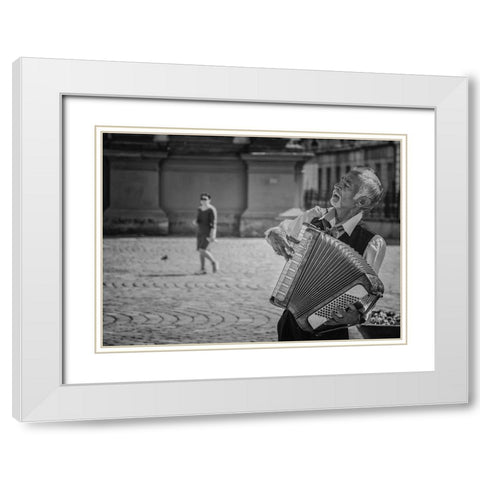 The Artist White Modern Wood Framed Art Print with Double Matting by Cantemir, Mandru