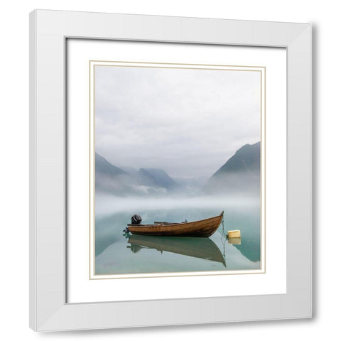 Boat White Modern Wood Framed Art Print with Double Matting by Thorberntsson, Claes