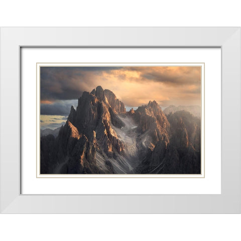 Light On The Path White Modern Wood Framed Art Print with Double Matting by Omelyanchuk, Andrey
