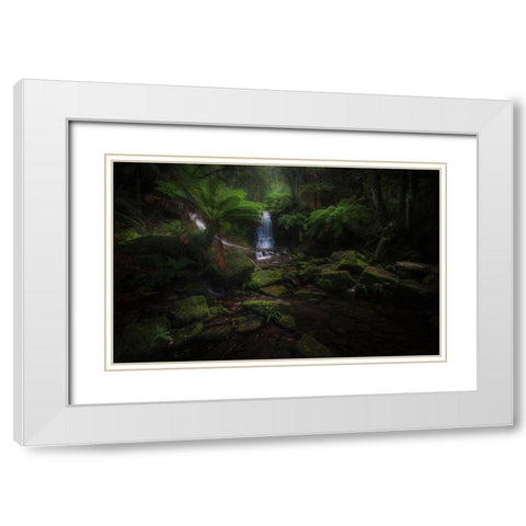 Horseshoe Falls White Modern Wood Framed Art Print with Double Matting by Vandewalle, Richard