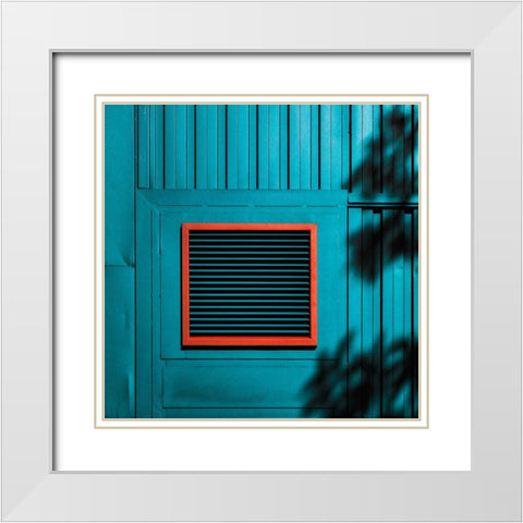 Shadows On A Wall White Modern Wood Framed Art Print with Double Matting by Schuster, Inge