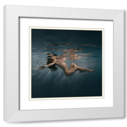 Stripes White Modern Wood Framed Art Print with Double Matting by Laudin, Dmitry