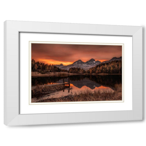 Calm White Modern Wood Framed Art Print with Double Matting by Agazzi, Andreas