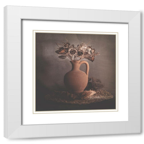 Calm Shadows White Modern Wood Framed Art Print with Double Matting by Kiral, Cicek