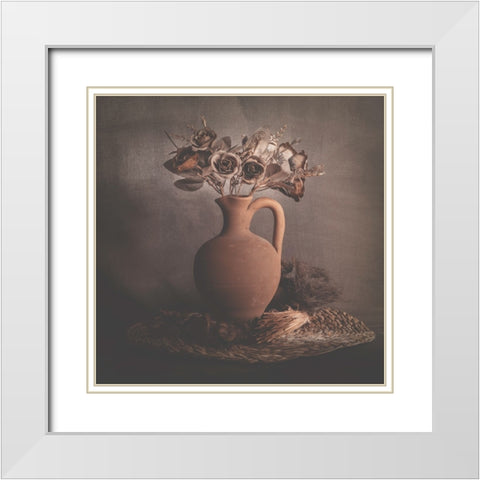 Calm Shadows White Modern Wood Framed Art Print with Double Matting by Kiral, Cicek