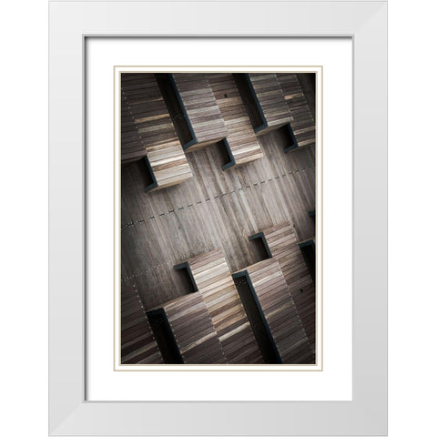 Seating Area White Modern Wood Framed Art Print with Double Matting by Pfeiffer, Peter