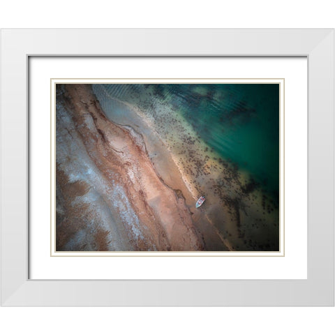 Boat White Modern Wood Framed Art Print with Double Matting by Abbasi, Ahmad