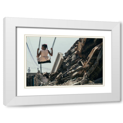 After War White Modern Wood Framed Art Print with Double Matting by Nasser, Moyasser