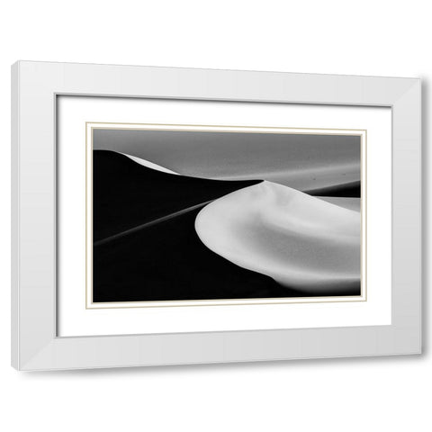 Sand Dunes White Modern Wood Framed Art Print with Double Matting by Qiu, Jenny