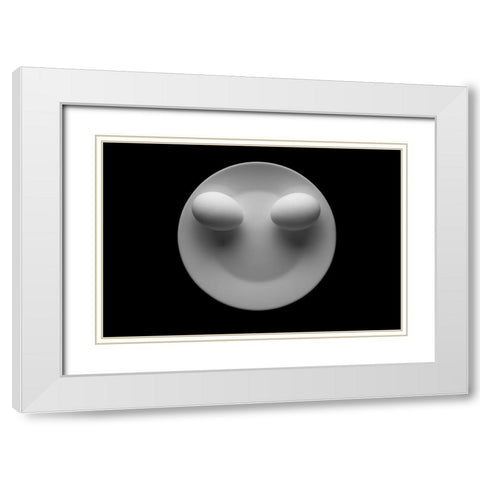 Alien Smile White Modern Wood Framed Art Print with Double Matting by Skvortsov, Dmitry