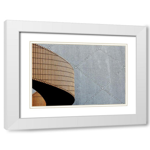 Urban Texture - Hong Kong White Modern Wood Framed Art Print with Double Matting by Orbach, Arnon