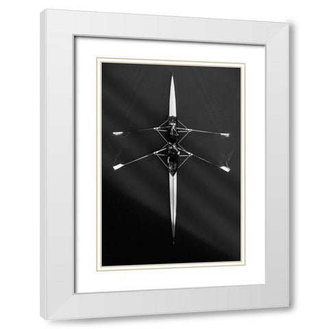 Boat White Modern Wood Framed Art Print with Double Matting by Dzodan, Bojan