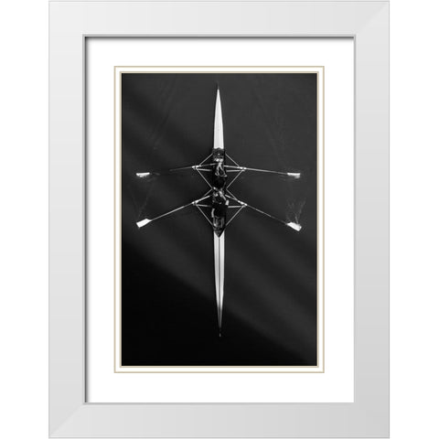 Boat White Modern Wood Framed Art Print with Double Matting by Dzodan, Bojan