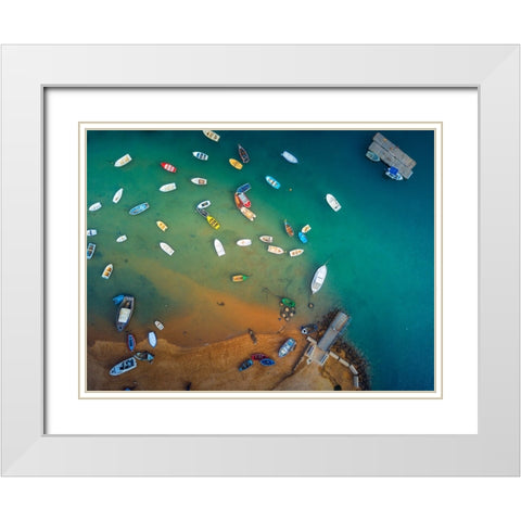 Port Of Chiclana White Modern Wood Framed Art Print with Double Matting by Manuel Martin, Jose