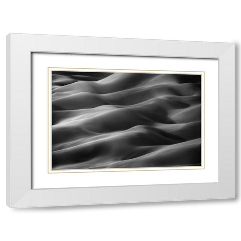 Sandy Hills White Modern Wood Framed Art Print with Double Matting by Behzad, Majid