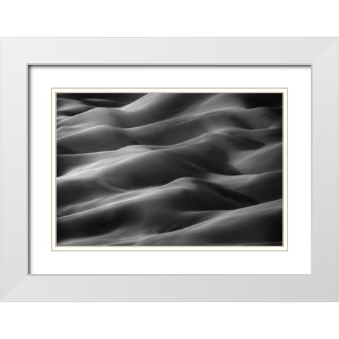 Sandy Hills White Modern Wood Framed Art Print with Double Matting by Behzad, Majid