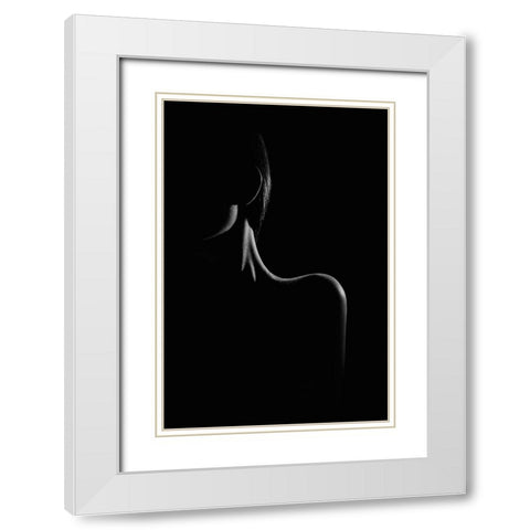 Nadia White Modern Wood Framed Art Print with Double Matting by Khosroshahi, Hamed
